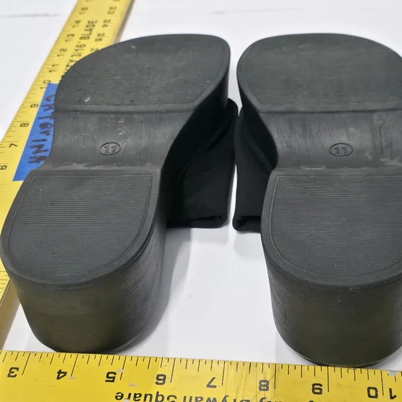 11 Maurice’s sandal black SuperCush April Platform slip on 90’s Y2K - Picture 5 of 9